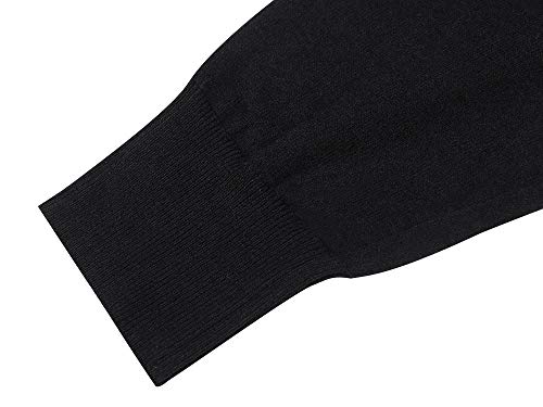 Mens Lightweight Long Sleeve Turtleneck Top Pullover Slim Fit Thermal Sweater Black L