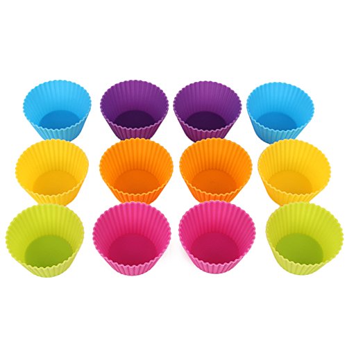 Mango Spot® Silicone Baking Cups , Cupcake Liners , Truffle Cups - 12 Pack, 6 Colors - Thumbnail 3
