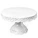 Gracie China 10-Inch Diameter x 6-Inch High Victorian Rose Fine Porcelain Round Pedestal Cake Stand Off White