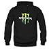 Custom Unisex Monster Hoodie Men's and Women's Hoodie Sweatshirt US L Black
