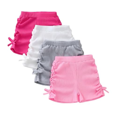 Rcuhsxi 4-Pack Toddler Girls' Ruffle Shorts, Cotton Pull-On Bottoms 5-6T at Amazon
