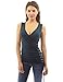 PattyBoutik Women V Neck Corset Ruched Tank Top (Teal Small)