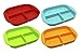 Kinderville Silicone Divided Plates - Green, Orange, Red and Blue (4 Pack)