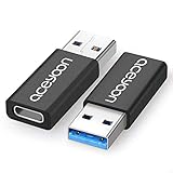 aceyoon USB C Female Adapter 2 Pack Mini USB 3.1 Type C Gen 2 to USB 3 Male Macbook Connector Max 10Gbps Data Syncing & Fast Charging C to USB 3.0 Converter for Samsung Galaxy Note 8, Google Pixel