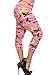 Leggings Depot Women's Butterknit Capri Cropped Regular and Plus Printed Leggings Tights Batch13 (Plus (Size 12-24), Pink Camouflage)
