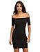 MakeMeChic Women's Off Shoulder Lace Up Back Mini Bodycon Dress