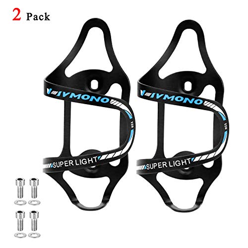 IACTIVE Bike Water Bottle Holder, Bicycle Alloy MTB Side Load Water Bottle Cage Bicycle Anti Rust Lightweight Bottle Brackets for Cycling Outdoor Sports (2 Pack) (Blue-S)