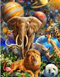 Amazon Co Jp A3サイズ 動物たちの惑星 フルダイヤモンドアート 全面貼り付けタイプ 四角型 スクエア ビーズ ホーム キッチン