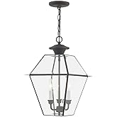 Livex Lighting 2385-61 Westover Charcoal 3 Light Outdoor Chain Lantern