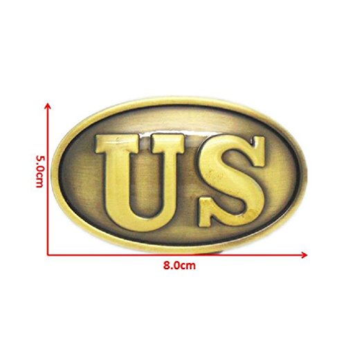 Vintage Brass US Civil War Metal Belt Buckle Union Infantry Soldiers U.S. Army