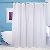 Shower Curtain, XIXOV Premium [Waffle Weave] Fabric Shower Curtain Liner Set for Bathroom- 72x72 Inch- Mildew Resistant/ Antibacterial/ Odorless/ Waterproof- White