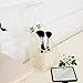 MyGift Hinged Top Lid Makeup Brush Case with White Faux Pearls, Clear Acrylic