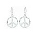 Tisoro Sterling Silver Peace Sign Dangle Earrings - 100% Hypoallergenic & Allergy Free Jewelry