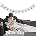 KAKOO Just Married Wedding Banner Bunting Banners Pennant Vintage Hanging Garland Decoration with Mr Mrs Signs Letters for Reception Bridal Shower and Engagement Photo Garden Outdoor
