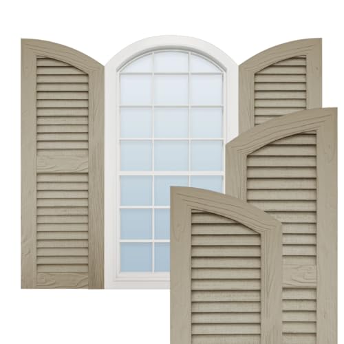 Ekena Millwork 12"W x 30"H (26" Low Side) Timberthane Sandblasted Two Equal Lou…