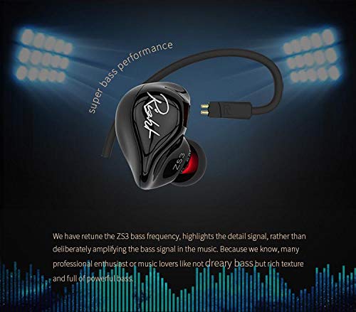 KZ ZS3 Noise Cancelling In-ear Earphone Hifi Comfort Sport In-ear Headset (bright no mic) - //coolthings.us