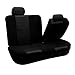 FH-FB060012 Trendy Elegance Rear Set Seat Covers, Split Bench, Black color- Fit Most Car, Truck, Suv, or Van