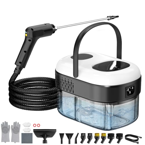 Granarbol 2500 W Professional High Pressure Steam Cleaner Handheld Device for Everything, 15 Second Heating 1.4 L Hand Steam Cleaner, with 18 Pieces Cleaning Set and Extension Rod, for Floor