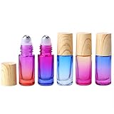 5pcs 5ml(1/6 oz) Essential Oil Roller Bottles,Metal