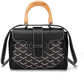 High End lOUIS Saigon Mini Leather Cross Body Bag hand-painted Chevron patterns And wooden top handle
