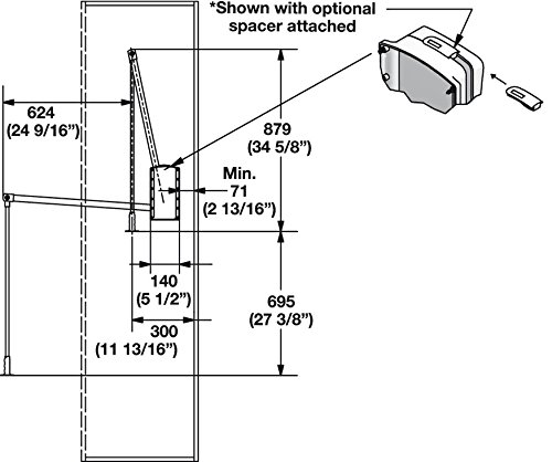 Pull Down Closet Rod by Hafele, Heavy duty 33 lbs load capacity (Chrome-plated)