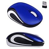 Portable Perman Cute Mini 2.4GHz Wireless 3 Buttons Optical Mouse Mice with USB Receiver for Computer PC Laptop Notebook Blue