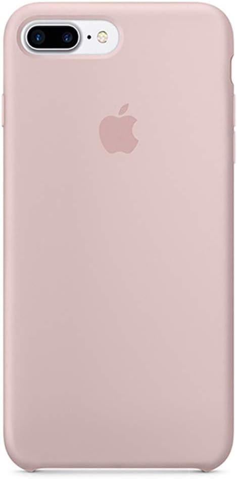 Rotking Liquid Silicone Gel Rubber Case Soft Microfiber Cloth Lining Cushion Compatible with Apple iPhone 8 Plus (2017) / iPhone 7 Plus (2016) - Pink Sand