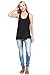 Loose Fit extra long tank tops for women Black XXL