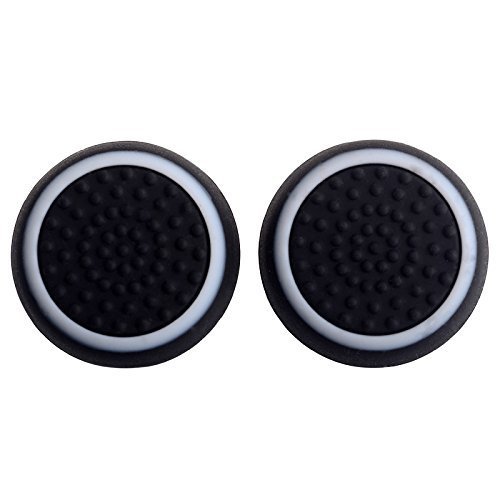 Vivi Audio® Thumb Grip Stick Cap Cover Joystick Thumbsticks Caps For PS4 XBOX ONE XBOX 360 PS3 PS2 Black With White