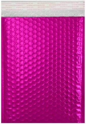 Zass Mailers Metallic Padded Envelopes - 25 Pcs Rose Pink #2 8’’ x 12’’ Inch Padded Shipping Envelopes for Electronics, Jewelry, or Smaller Items - Tamper Proof Self Seal Foil Bubble Mailers