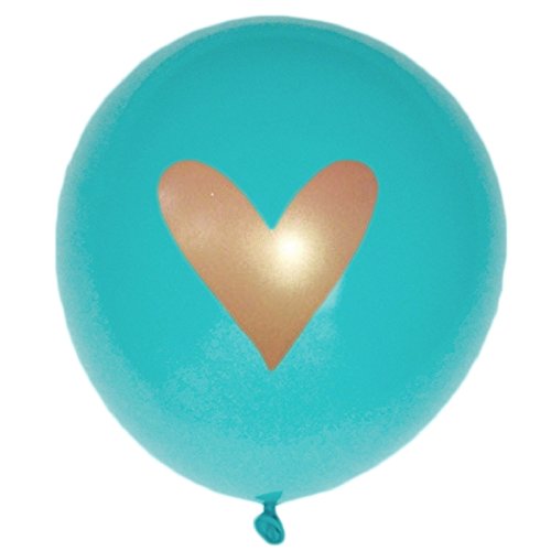 Teal White Gold Heart Balloons Love 12 Latex Wedding 