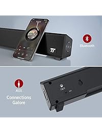 TaoTronics Bluetooth 4.2 Altavoz de ordenador, Wired Wireless Computer Sound Bar, Mini altavoz de barra de sonido para PC teléfono tablets escritorio portátil TV, conexión RCA AUX