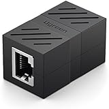UGREEN RJ45 Coupler In-Line Coupler Cat7/Cat6/Cat5e Ethernet Cable Extender Adapter Female to Female (Black)