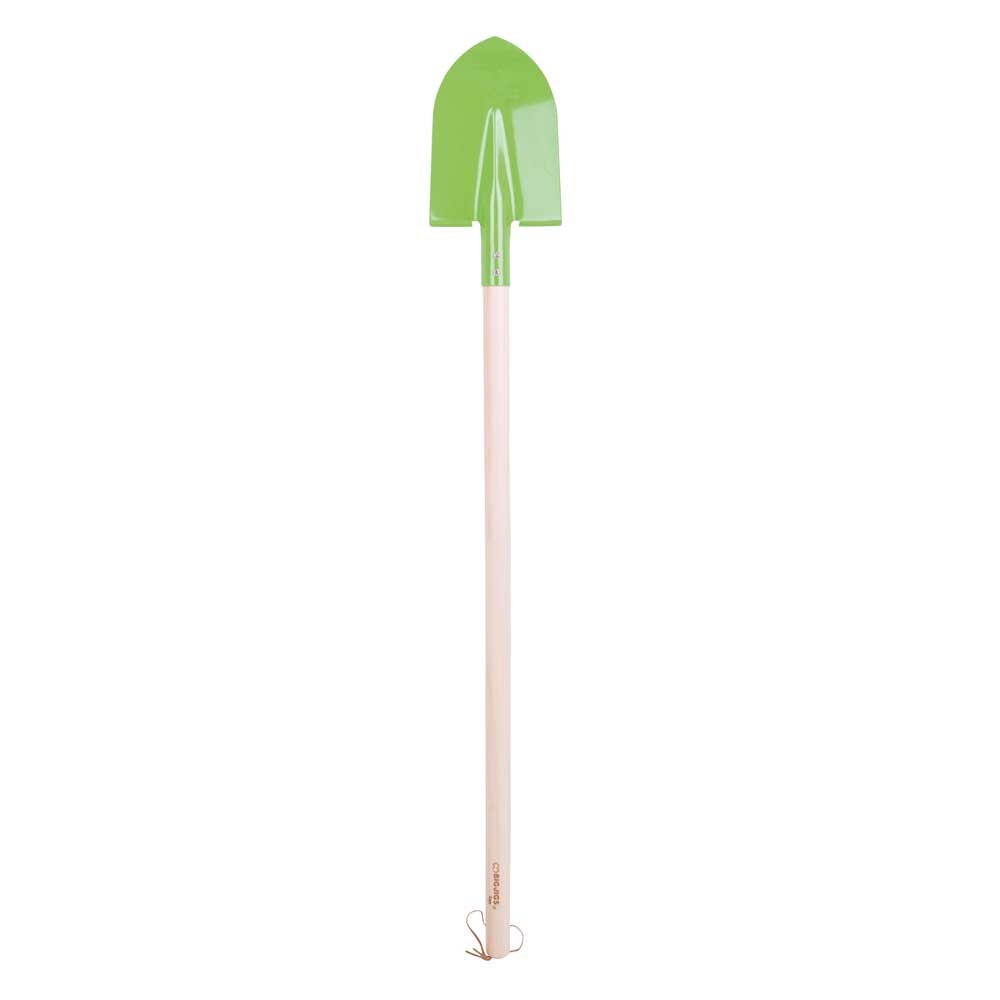 Bigjigs Toys Wooden Long Handled Shovel - 86cm Long Green Shovel, Quality Kids Gardening Tools & Childrens Gardening Sets, Outdoor & Garden Toys