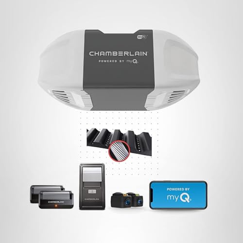 CHAMBERLAIN B2401 SMART QUIET BELT DRIVE GARAGE DOOR OPENER, GRAY