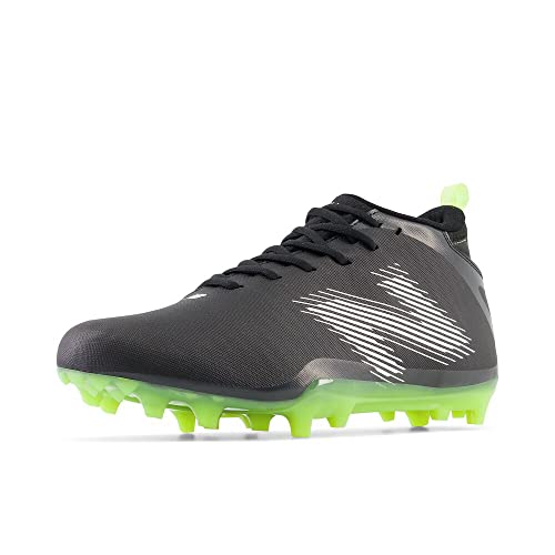 New Balance Men’s Rush V4 Mid Lacrosse Shoe, Black/Black/Hi-Lite, 14