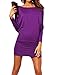 Haola Women's Loose Bat Sleeve Loose Fashion Party Mini Dresses