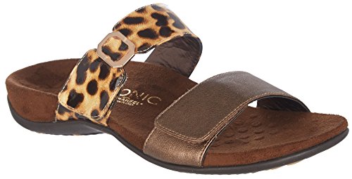 Vionic Womens Camila Sandal Bronze/Tan Leopard Size 7