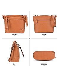 Dasein Triple Zips Bolso Crossbody con borlas tiradores