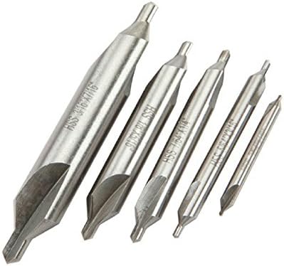 5 Piece Center Drill Countersink Set 60381 (Comes with Free How to Live Stress Free Ebook)