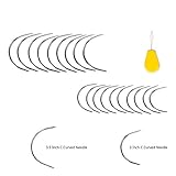60 Pieces C Curved Needles Hand Sewing Needles Hair Weave Needles for Wig Making, Carpet Leather, Canvas Repairing, Modelling and Crafts