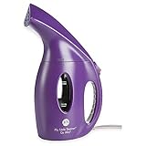Joy Mangano My Little Steamer® Go Mini® Hand Steamer 900 Watt Portable Lightweight Travel Clothing Fabric Steamer Quick Heating Automatic Shut off Compact and Stylish (purple)
