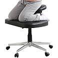Meditation Chair for Adults Height Adjustable Tilt Angle, Ergonomic Kneeling Chair with Wheels, Criss Cross Legged Chair for Office and Home(Black)