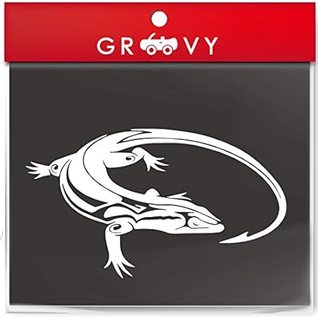 Amazon ヤモリ トカゲ 家守 ステッカー 開運 お守り ステッカー かっこいい かわいい おしゃれ 車 ブランド アウトドア シール おもしろ グッズ 1199 ホワイト ステッカー デカール 車 バイク