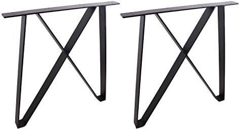 28" Heavy Duty Dining Table Legs, X-Shaped Solid Steel Table Legs, Office Table Legs,Computer Desk Legs,Industrial Kitchen Table Legs,Black