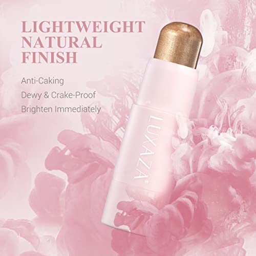 LUXAZA 2PCS CREAM CONTOUR HIGHLIGHTER STICK FACE MAKE UP KIT, CREME BRONZER STICK FOR GIRLS AND WOMEN #HC2 COPPER/TANNED-BROWN