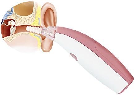 Califerne Electronic Ear Cleaner with Three Different Sizes’ Silicon Spiral Cleaning Tips, Ear Wax Removal &amp; Great Ear Massage Tool - Pink