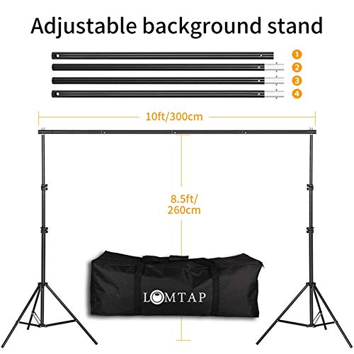 LOMTAP Photography Lighting Umbrella Kit 6.5ftx9.8ft Background Support