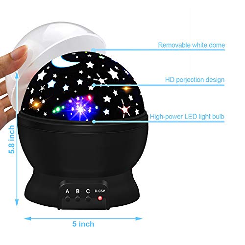 Best Gifts for 2-6 Year Old Girls Boys, DIMY Starry Night Light Projector for Kids Boys Best Toys for 2-6 Year Old Boys Birthday Christmas Xmas Stocking Stuffers Fillers Gifts for Boys Kids Black XK4 - Thumbnail 4