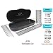 MyEyeglassCase Glasses Case Hard Shell for Small - Medium Frames - Eyeglass Clam Shell Hard Case for Men & Women - Travel Eyewear Holder with Cleaning Fabric Cloth - Protective Storage (AS196 Black)